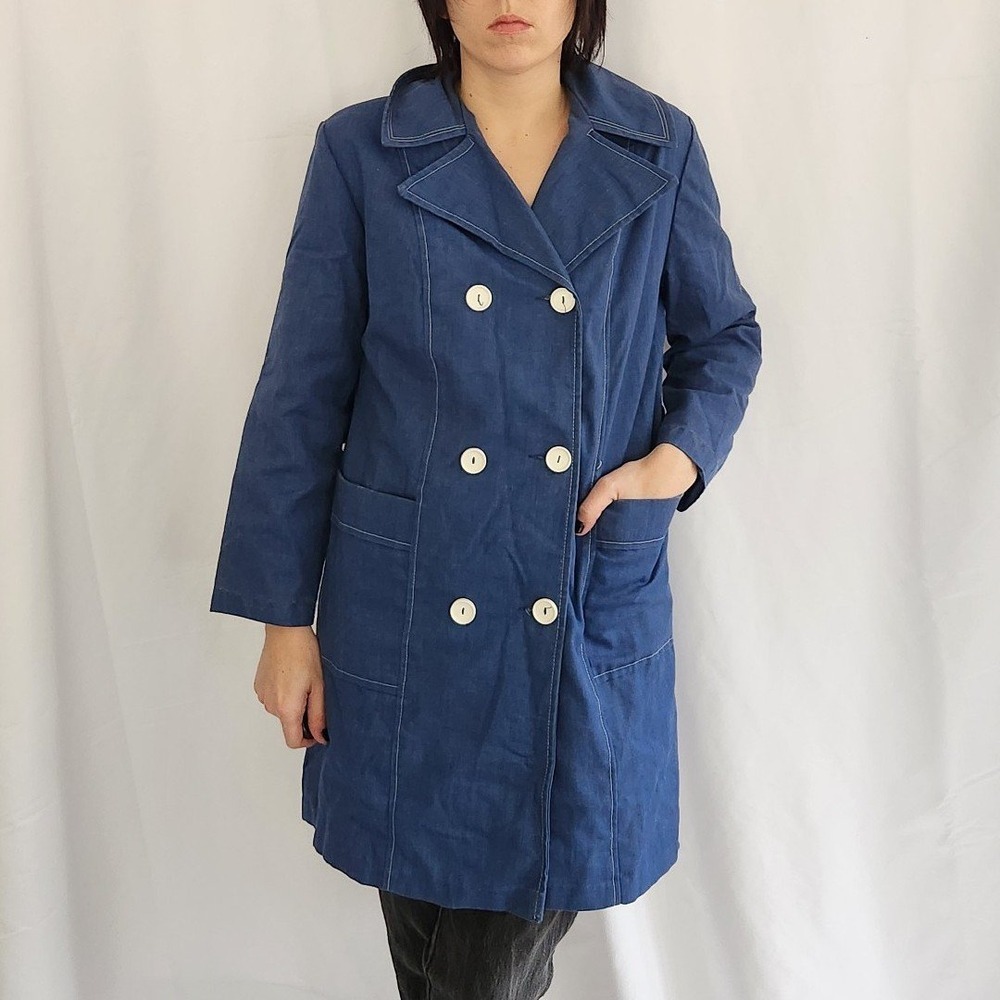 60s/70s Blue Trench Coat